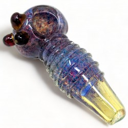 4" Spiral In Style Frit Art Glass Hand Pipe - [RKD35]